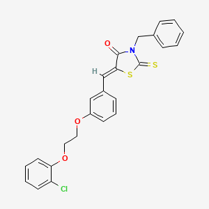 molecular formula C25H20ClNO3S2 B3954854 3-benzyl-5-{3-[2-(2-chlorophenoxy)ethoxy]benzylidene}-2-thioxo-1,3-thiazolidin-4-one 