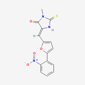 molecular formula C15H11N3O4S B3954864 3-methyl-5-{[5-(2-nitrophenyl)-2-furyl]methylene}-2-thioxo-4-imidazolidinone 