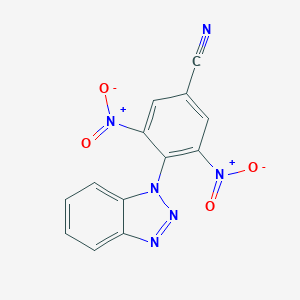 molecular formula C13H6N6O4 B395487 4-(1-苯并三唑基)-3,5-二硝基苯甲腈 