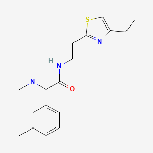 molecular formula C18H25N3OS B3954875 2-(dimethylamino)-N-[2-(4-ethyl-1,3-thiazol-2-yl)ethyl]-2-(3-methylphenyl)acetamide 