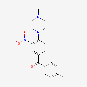 molecular formula C19H21N3O3 B3954892 (4-methylphenyl)[4-(4-methyl-1-piperazinyl)-3-nitrophenyl]methanone 