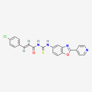 3-(4-chlorophenyl)-N-({[2-(4-pyridinyl)-1,3-benzoxazol-5-yl]amino}carbonothioyl)acrylamide