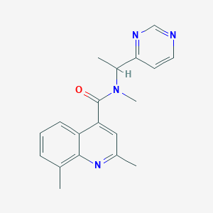 molecular formula C19H20N4O B3954929 N,2,8-trimethyl-N-(1-pyrimidin-4-ylethyl)quinoline-4-carboxamide 