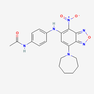 molecular formula C20H22N6O4 B3954951 N-(4-{[7-(1-azepanyl)-4-nitro-2,1,3-benzoxadiazol-5-yl]amino}phenyl)acetamide 