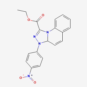 molecular formula C19H16N4O4 B3954959 ethyl 3-(4-nitrophenyl)-3,3a-dihydro[1,2,4]triazolo[4,3-a]quinoline-1-carboxylate 