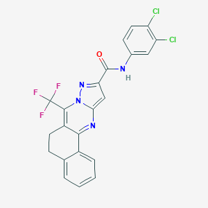 molecular formula C22H13Cl2F3N4O B395496 N-(3,4-dichlorophenyl)-7-(trifluoromethyl)-5,6-dihydrobenzo[h]pyrazolo[5,1-b]quinazoline-10-carboxamide 