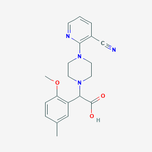 molecular formula C20H22N4O3 B3954976 [4-(3-cyanopyridin-2-yl)piperazin-1-yl](2-methoxy-5-methylphenyl)acetic acid 