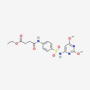 molecular formula C18H22N4O7S B3955001 ethyl 4-[(4-{[(2,6-dimethoxy-4-pyrimidinyl)amino]sulfonyl}phenyl)amino]-4-oxobutanoate 