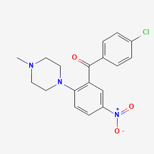 molecular formula C18H18ClN3O3 B3955030 (4-chlorophenyl)[2-(4-methyl-1-piperazinyl)-5-nitrophenyl]methanone 