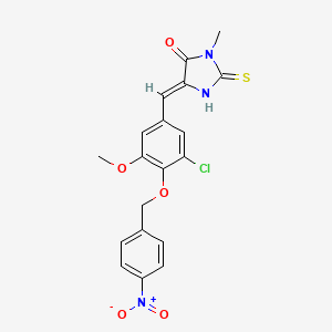 5-{3-chloro-5-methoxy-4-[(4-nitrobenzyl)oxy]benzylidene}-3-methyl-2-thioxo-4-imidazolidinone