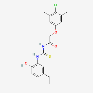 molecular formula C19H21ClN2O3S B3955061 2-(4-chloro-3,5-dimethylphenoxy)-N-{[(5-ethyl-2-hydroxyphenyl)amino]carbonothioyl}acetamide 