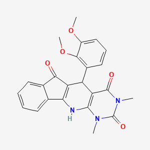 molecular formula C24H21N3O5 B3955093 5-(2,3-dimethoxyphenyl)-1,3-dimethyl-5,11-dihydro-1H-indeno[2',1':5,6]pyrido[2,3-d]pyrimidine-2,4,6(3H)-trione 