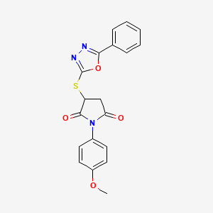 1-(4-methoxyphenyl)-3-[(5-phenyl-1,3,4-oxadiazol-2-yl)thio]-2,5-pyrrolidinedione