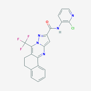 molecular formula C21H13ClF3N5O B395510 N-(2-chloro-3-pyridinyl)-7-(trifluoromethyl)-5,6-dihydrobenzo[h]pyrazolo[5,1-b]quinazoline-10-carboxamide 
