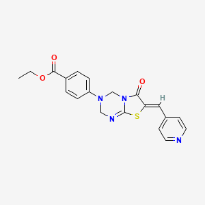 molecular formula C20H18N4O3S B3955124 ethyl 4-[6-oxo-7-(4-pyridinylmethylene)-6,7-dihydro-2H-[1,3]thiazolo[3,2-a][1,3,5]triazin-3(4H)-yl]benzoate 