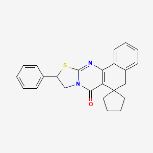 molecular formula C24H22N2OS B3955143 10-phenyl-9,10-dihydrospiro[benzo[h][1,3]thiazolo[2,3-b]quinazoline-6,1'-cyclopentan]-7(5H)-one 