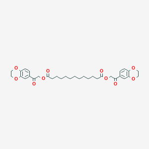 molecular formula C33H40O10 B395516 Bis[2-(2,3-dihydro-1,4-benzodioxin-6-yl)-2-oxoethyl] tridecanedioate 