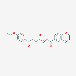 molecular formula C22H22O7 B395517 2-(2,3-Dihydro-1,4-benzodioxin-6-yl)-2-oxoethyl 4-(4-ethoxyphenyl)-4-oxobutanoate 
