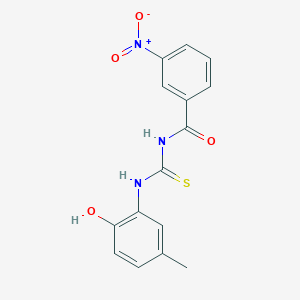 molecular formula C15H13N3O4S B3955188 N-{[(2-hydroxy-5-methylphenyl)amino]carbonothioyl}-3-nitrobenzamide 