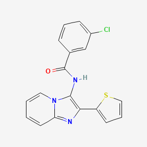 3-chloro-N-[2-(2-thienyl)imidazo[1,2-a]pyridin-3-yl]benzamide