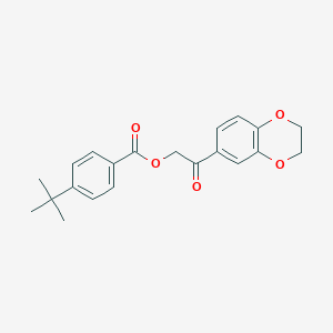 molecular formula C21H22O5 B395520 2-(2,3-Dihydro-1,4-benzodioxin-6-yl)-2-oxoethyl 4-tert-butylbenzoate 