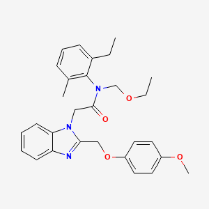 molecular formula C29H33N3O4 B3955202 N-(ethoxymethyl)-N-(2-ethyl-6-methylphenyl)-2-{2-[(4-methoxyphenoxy)methyl]-1H-benzimidazol-1-yl}acetamide 