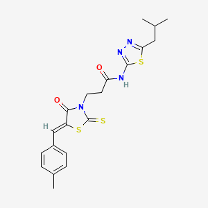 N-(5-isobutyl-1,3,4-thiadiazol-2-yl)-3-[5-(4-methylbenzylidene)-4-oxo-2-thioxo-1,3-thiazolidin-3-yl]propanamide