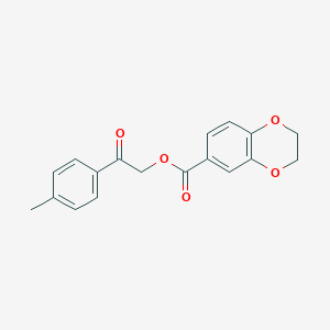 molecular formula C18H16O5 B395523 2-(4-Methylphenyl)-2-oxoethyl 2,3-dihydro-1,4-benzodioxine-6-carboxylate 