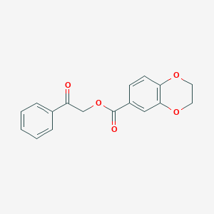 molecular formula C17H14O5 B395524 2-Oxo-2-phenylethyl 2,3-dihydro-1,4-benzodioxine-6-carboxylate 