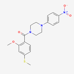 molecular formula C19H21N3O4S B3955255 1-[2-methoxy-4-(methylthio)benzoyl]-4-(4-nitrophenyl)piperazine 