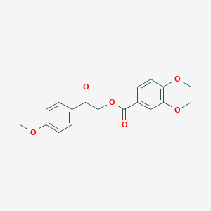 molecular formula C18H16O6 B395528 2-(4-Methoxyphenyl)-2-oxoethyl 2,3-dihydro-1,4-benzodioxine-6-carboxylate 