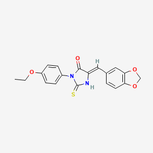 molecular formula C19H16N2O4S B3955280 5-(1,3-benzodioxol-5-ylmethylene)-3-(4-ethoxyphenyl)-2-thioxo-4-imidazolidinone 