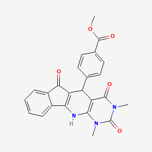 molecular formula C24H19N3O5 B3955320 methyl 4-(1,3-dimethyl-2,4,6-trioxo-2,3,4,5,6,11-hexahydro-1H-indeno[2',1':5,6]pyrido[2,3-d]pyrimidin-5-yl)benzoate 