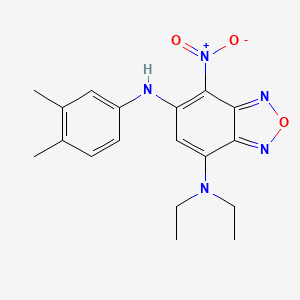 molecular formula C18H21N5O3 B3955364 N~6~-(3,4-dimethylphenyl)-N~4~,N~4~-diethyl-7-nitro-2,1,3-benzoxadiazole-4,6-diamine 