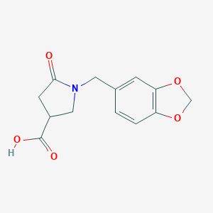 molecular formula C13H13NO5 B395540 1-(1,3-苯并二氧杂环-5-基甲基)-5-氧代吡咯烷-3-羧酸 CAS No. 261363-49-9