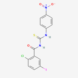 molecular formula C14H9ClIN3O3S B3955411 2-chloro-5-iodo-N-{[(4-nitrophenyl)amino]carbonothioyl}benzamide 