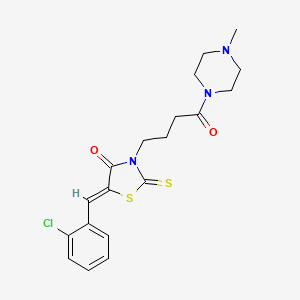 molecular formula C19H22ClN3O2S2 B3955416 5-(2-chlorobenzylidene)-3-[4-(4-methyl-1-piperazinyl)-4-oxobutyl]-2-thioxo-1,3-thiazolidin-4-one 