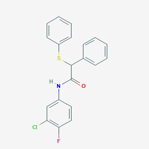 N-(3-chloro-4-fluorophenyl)-2-phenyl-2-(phenylthio)acetamide