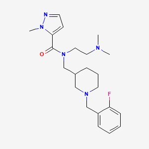 molecular formula C22H32FN5O B3955434 N-[2-(dimethylamino)ethyl]-N-{[1-(2-fluorobenzyl)-3-piperidinyl]methyl}-1-methyl-1H-pyrazole-5-carboxamide 