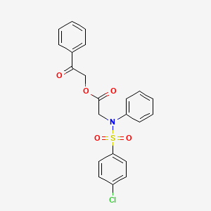 2-oxo-2-phenylethyl N-[(4-chlorophenyl)sulfonyl]-N-phenylglycinate