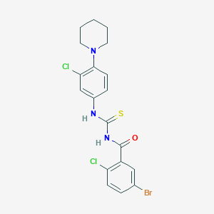 molecular formula C19H18BrCl2N3OS B3955499 5-bromo-2-chloro-N-({[3-chloro-4-(1-piperidinyl)phenyl]amino}carbonothioyl)benzamide 