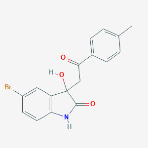 molecular formula C17H14BrNO3 B395552 5-Bromo-3-hydroxy-3-[2-(4-methylphenyl)-2-oxoethyl]indolin-2-one CAS No. 5957-73-3