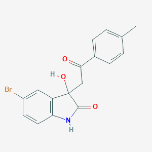 molecular formula C17H14BrNO3 B395552 5-bromo-3-hydroxy-3-[2-(4-methylphenyl)-2-oxoethyl]-1,3-dihydro-2H-indol-2-one CAS No. 5957-73-3