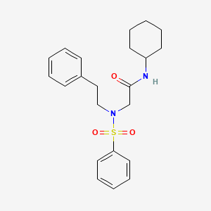 molecular formula C22H28N2O3S B3955529 N~1~-cyclohexyl-N~2~-(2-phenylethyl)-N~2~-(phenylsulfonyl)glycinamide 