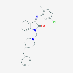 molecular formula C28H28ClN3O B395553 1-[(4-benzyl-1-piperidinyl)methyl]-3-[(5-chloro-2-methylphenyl)imino]-1,3-dihydro-2H-indol-2-one 