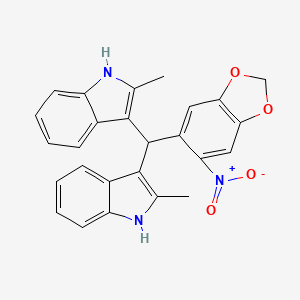 3,3'-[(6-nitro-1,3-benzodioxol-5-yl)methylene]bis(2-methyl-1H-indole)