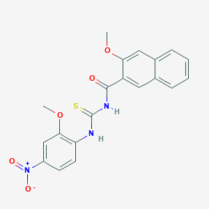 molecular formula C20H17N3O5S B3955589 3-methoxy-N-{[(2-methoxy-4-nitrophenyl)amino]carbonothioyl}-2-naphthamide 