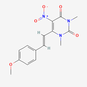 molecular formula C15H15N3O5 B3955615 6-[2-(4-methoxyphenyl)vinyl]-1,3-dimethyl-5-nitro-2,4(1H,3H)-pyrimidinedione CAS No. 741-86-6