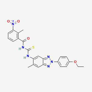 molecular formula C24H22N6O4S B3955620 N-({[2-(4-ethoxyphenyl)-6-methyl-2H-1,2,3-benzotriazol-5-yl]amino}carbonothioyl)-2-methyl-3-nitrobenzamide 