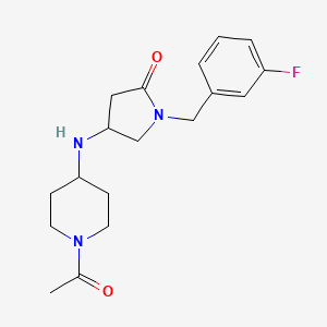 molecular formula C18H24FN3O2 B3955640 4-[(1-acetyl-4-piperidinyl)amino]-1-(3-fluorobenzyl)-2-pyrrolidinone 